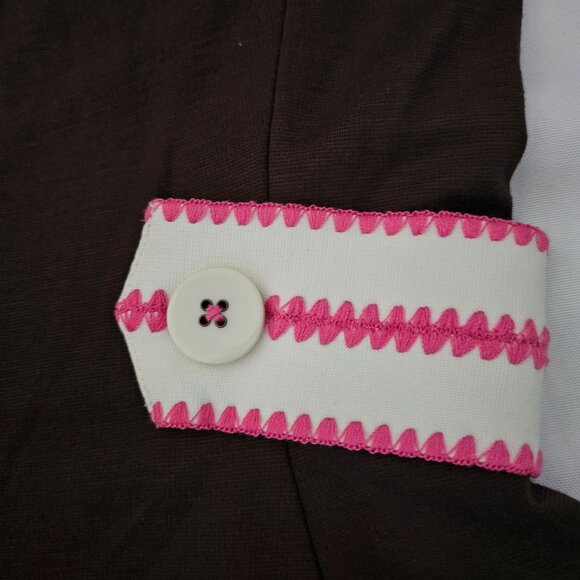 Lilly Pulitzer Women's Brown/Pink Stitching Accent Fannie Sheath Dress Sz Small - Picture 7 of 15